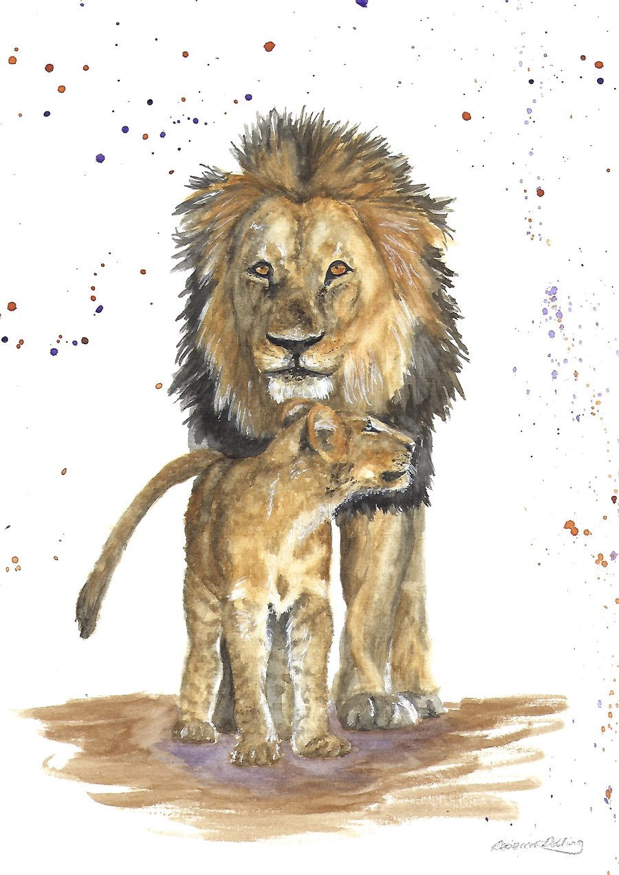 Father and Son - Original Watercolour Painting