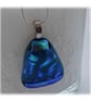 Dichroic Glass Pendant 006 Emerald Triangle Handmade with silver plated chain - Image 3
