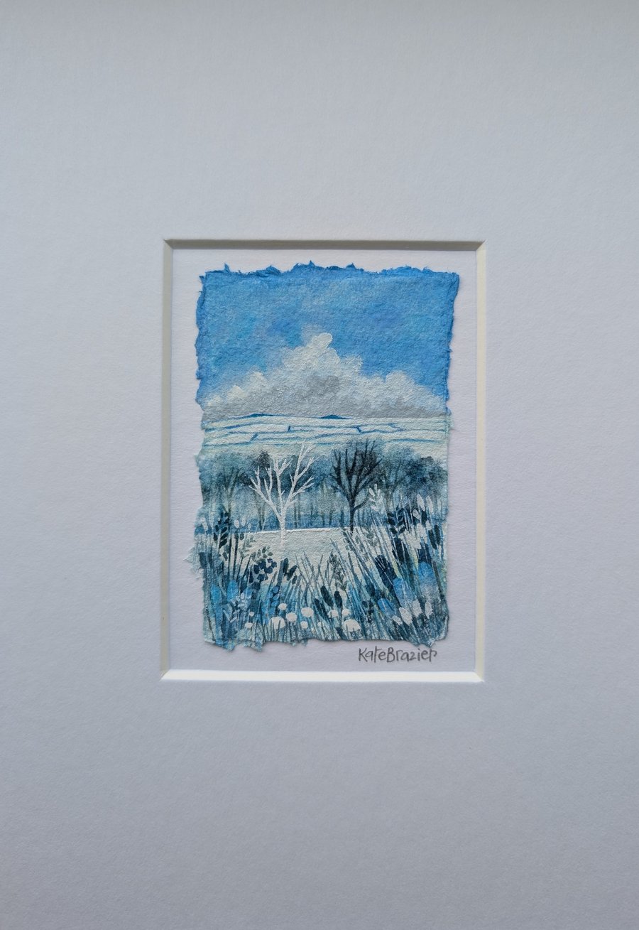 Winter Woods - Original miniature. A5 Mounted
