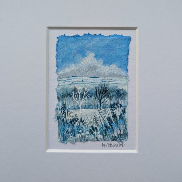 Winter Woods - Original miniature. A5 Mounted