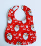 Christmas bib, Patchwork, quilted, OOAK, reversible bib, newborn baby, reindeer  - Image 2