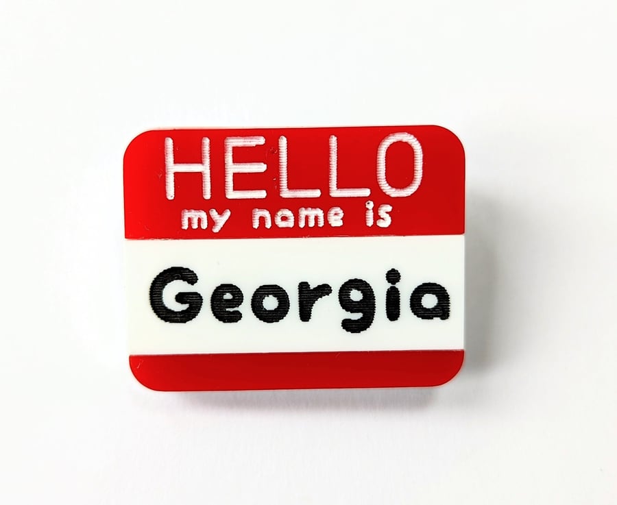 Custom name pin brooch acrylic badge teacher name badge event name badge brooch 