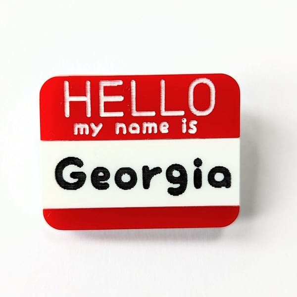 Custom name pin brooch acrylic badge teacher name badge event name badge brooch 