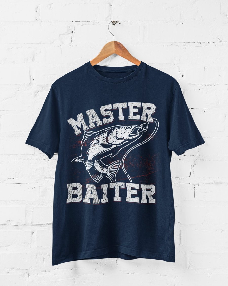 Funny Fishing T Shirt Master Baiter sizes Small... - Folksy