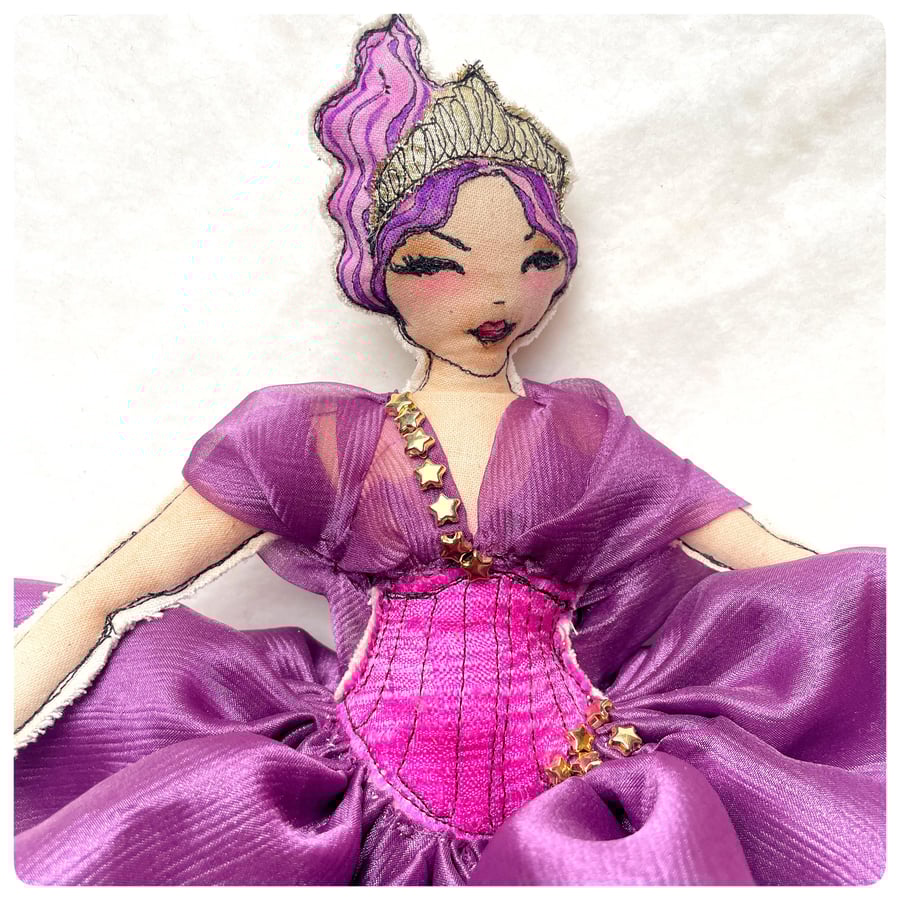 Sugar Plum Fairy, purple dancer doll, Christmas fairy 