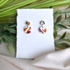 Abstract Autumn Double Circle Drop Earrings 
