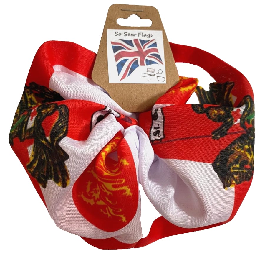 England St George Charger Flag Hair Scrunchie Scrunchies Accessory Band Elastic