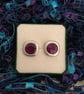 Pretty Mulberry Pink Stud Earrings - Image 3