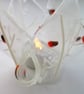 Christmas candle holder, festive tea light, Xmas decor, gift for mum, glass.  - Image 2
