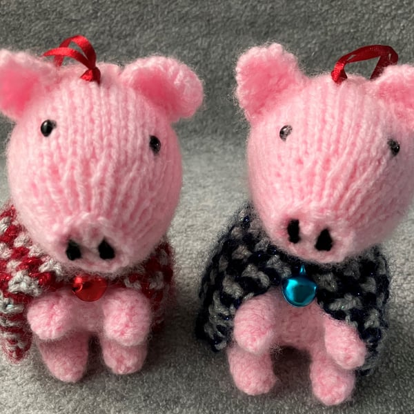 Festive Christmas Pink Pigs in blankets - Set of 2 