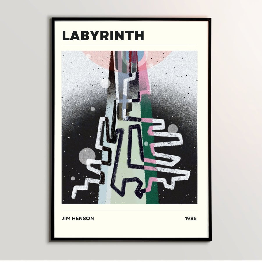 Movie Poster - T Shirt Labyrinth- Jim Henson Bowie Abstract Painting Art Print