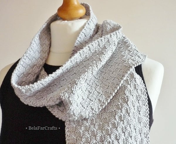 Men's grey cotton scarf - Husband cotton gift - Wool free present