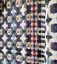 Handwoven Lambswool Scarf in Purple and Green, Golfballs 3 - Image 5