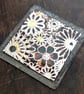 Handmade Fused Glass Flowers on Silver Drinks Coaster - Glass Tile Table Mat - Image 7
