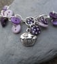 Purple Button Bracelet With Cupcakes - Image 1