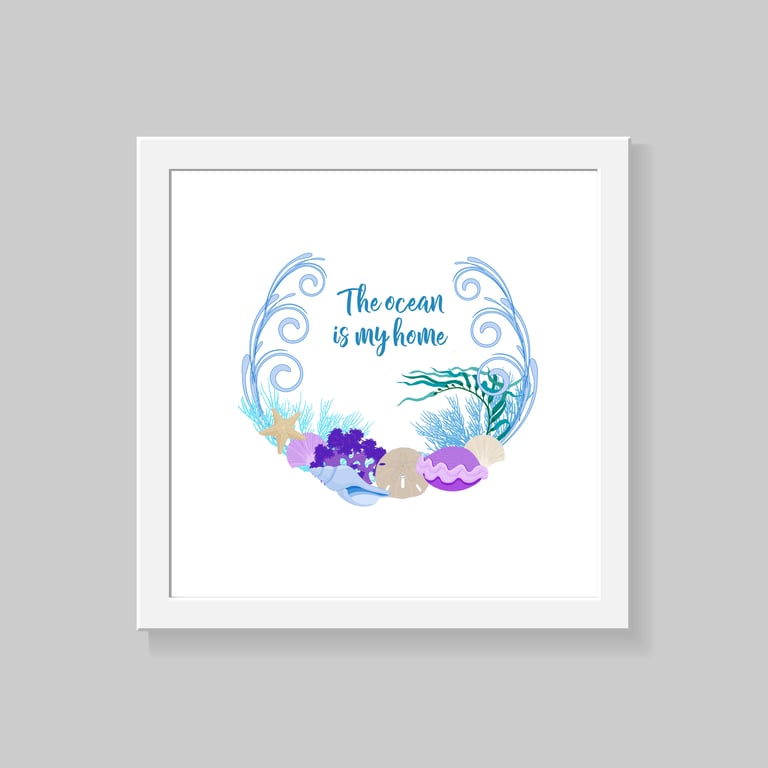 Sea themed  Wall Art Print, Sea themed wall print, Ocean themed wall print