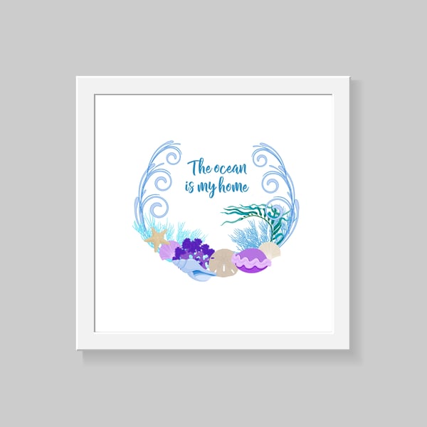 Sea themed  Wall Art Print, Sea themed wall print, Ocean themed wall print