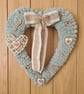 Heart Shaped Yarn Wrapped Wreath With Jute Bow
