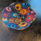 Handmade Folk Textile Bowl – Water-Resistant White Fabric Trinket Dish