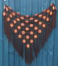 Crochet triangular shawl in sparkly orange, burnt orange, brown - design LF433 - Image 7