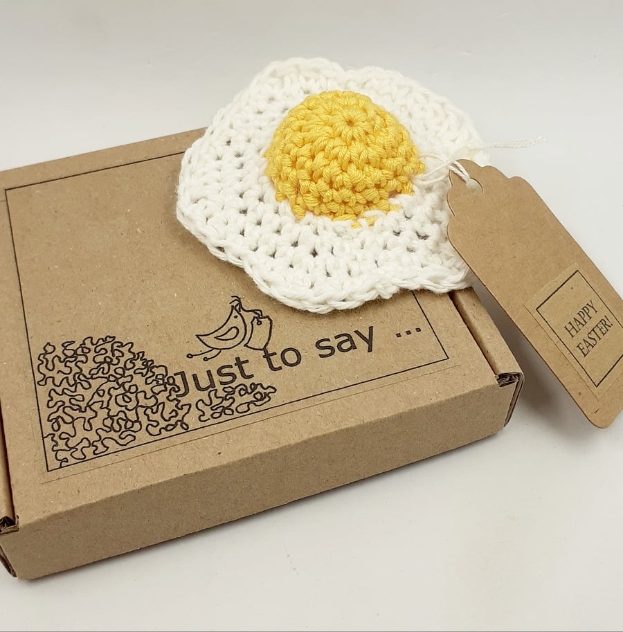 Crochet Fried Egg - Alternative to a Greetings Card 