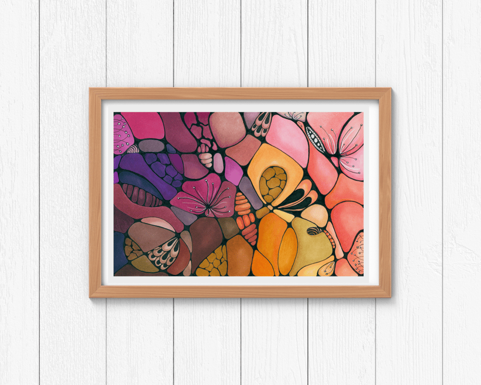 Spring Jitter Bug - Colourful Abstract Art Print 