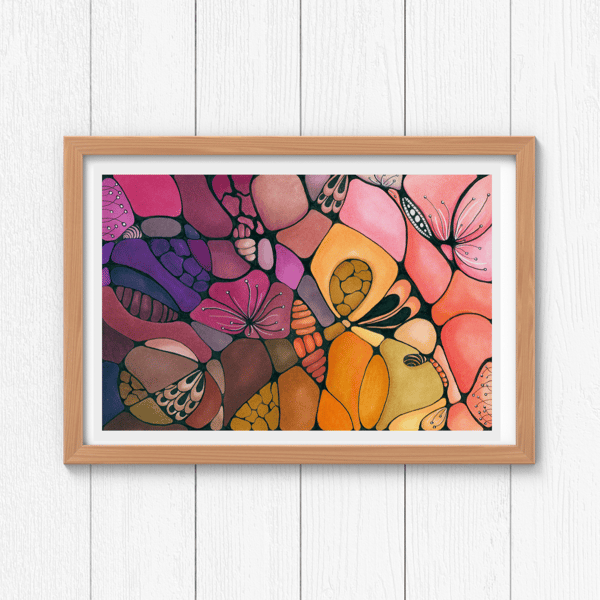 Spring Jitter Bug - Colourful Abstract Art Print 