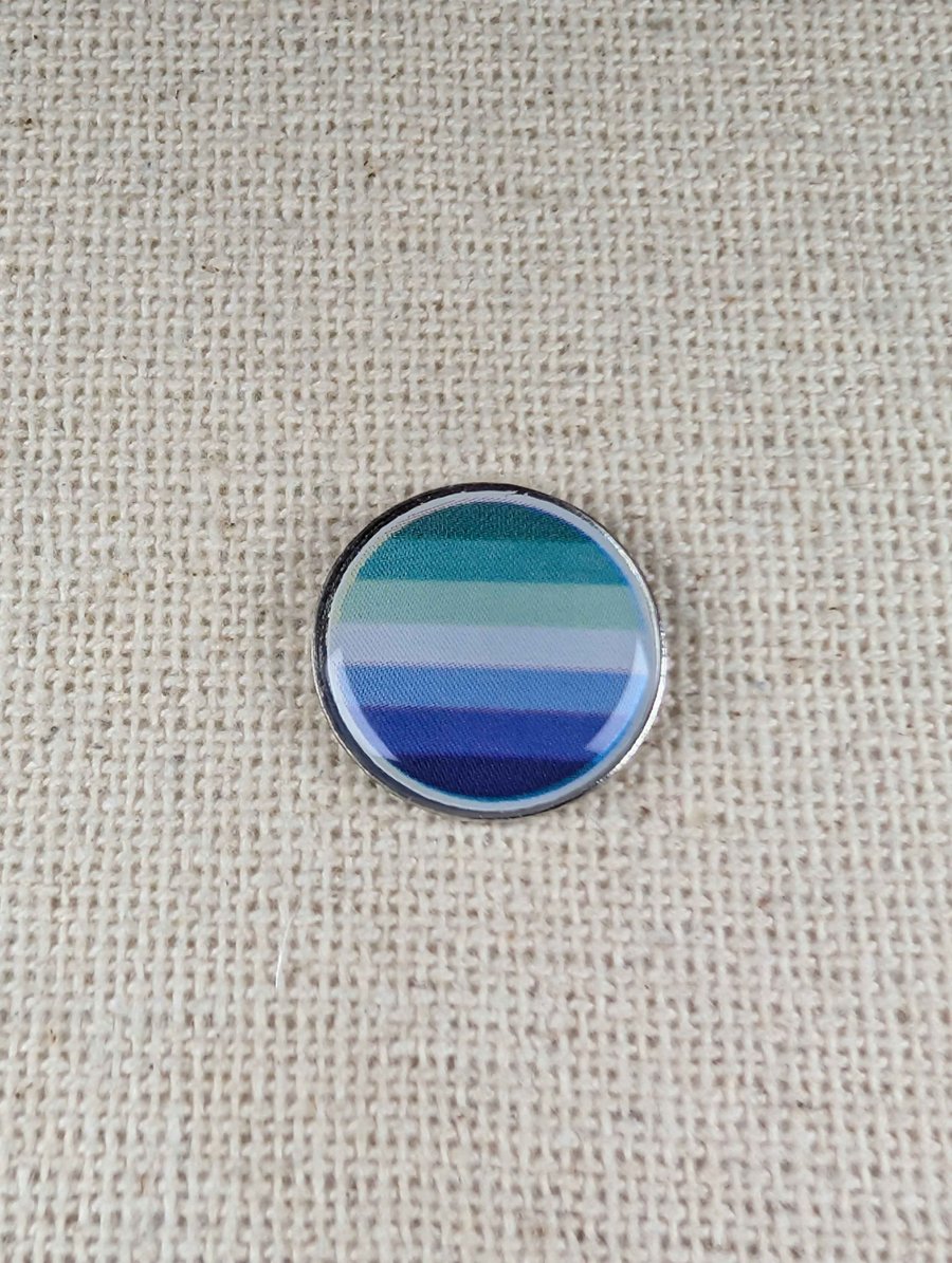 Gay Men's Flag Pin - Pride Themed Badge - Large Resin Topped Pin Badge