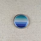 Gay Men's Flag Pin - Pride Themed Badge - Large Resin Topped Pin Badge