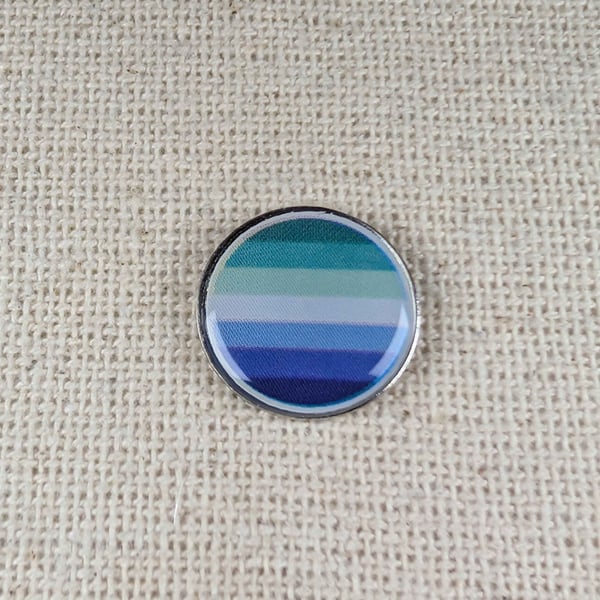 Gay Men's Flag Pin - Pride Themed Badge - Large Resin Topped Pin Badge