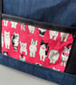 Denim cat bag. Toiletry or cosmetics make up bag.  - Image 2