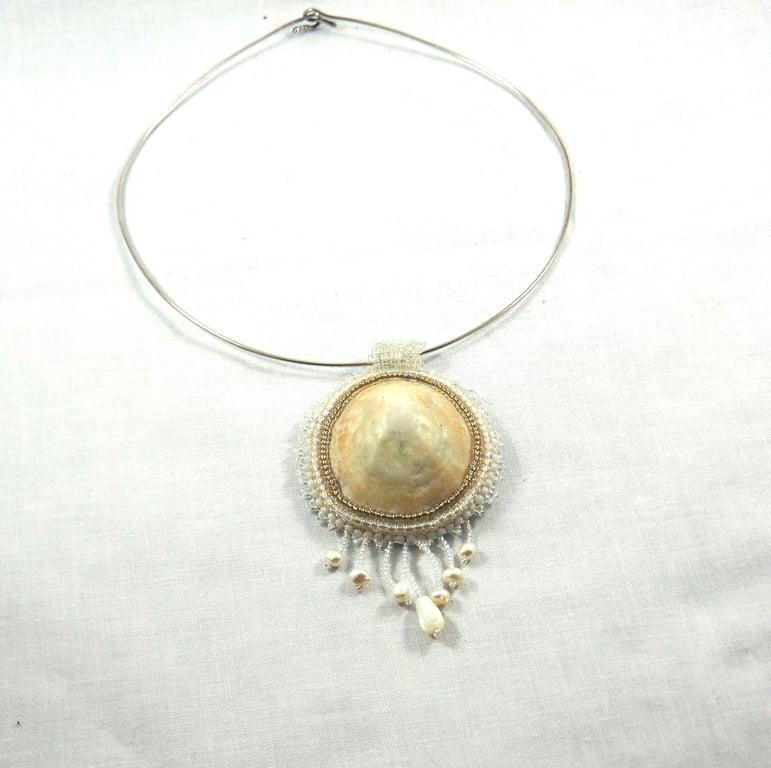Limpet Locket with Pearls