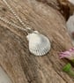 Silver Scallop Shell Necklace – Recycled Fine Silver Small Pendant - Image 1