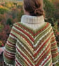 Handmade Crochet Poncho: Cowl Neck  Autumn Wrap Petite Teen Size - Image 5