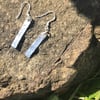 Sterling Silver 925 Long Textured Drop Hook Earrings