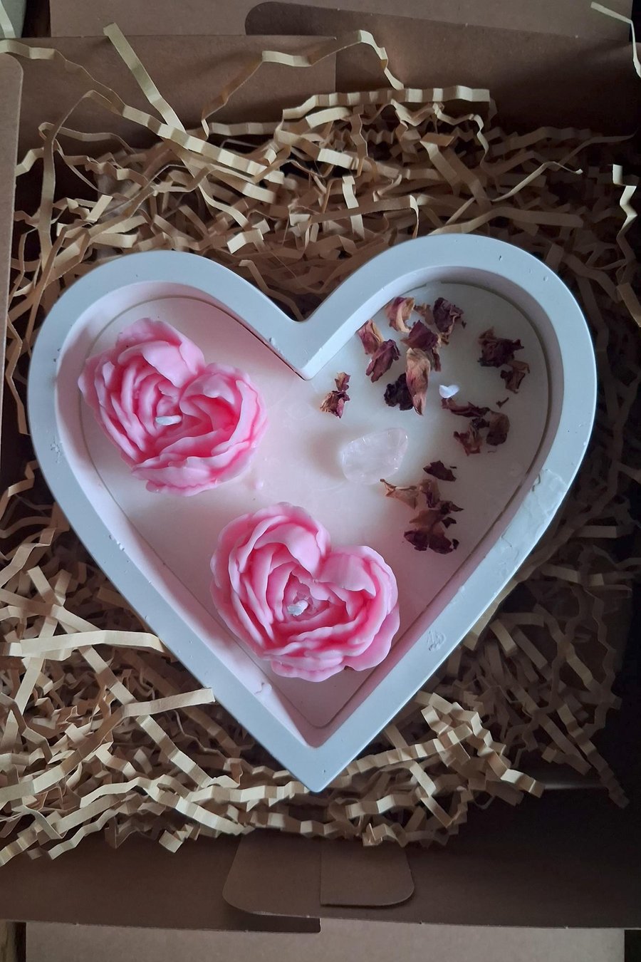 Heart Shaped Peony Fragranced Container Candle