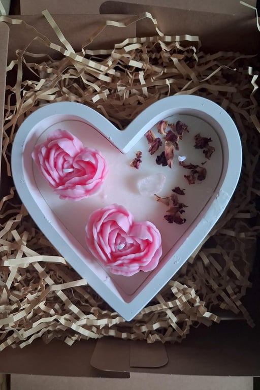 Heart Shaped Peony Fragranced Container Candle