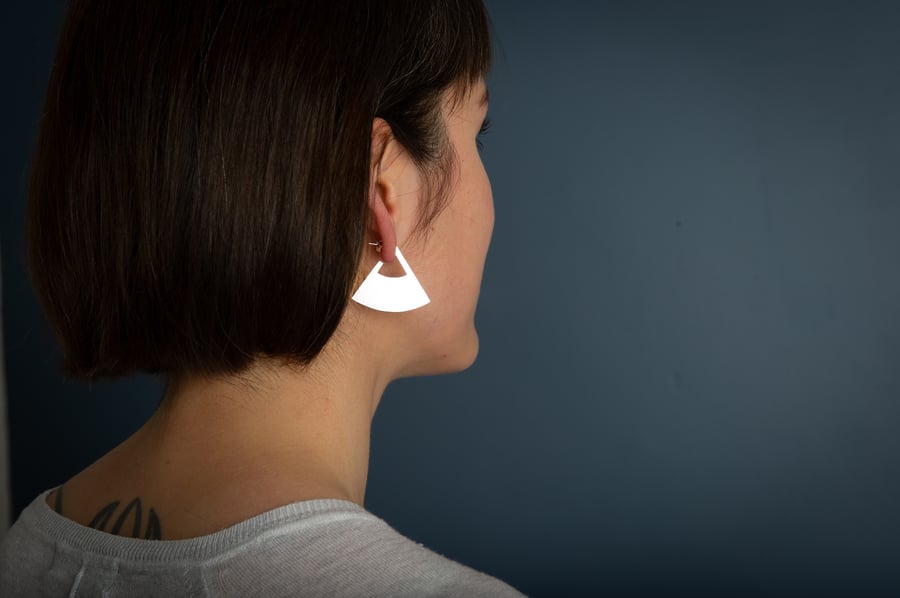 Statement Slice Earrings Handmade from Sterling Silver