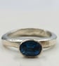 Hand Forged London Blue Topaz Sterling Silver Ring - Size M - Image 4