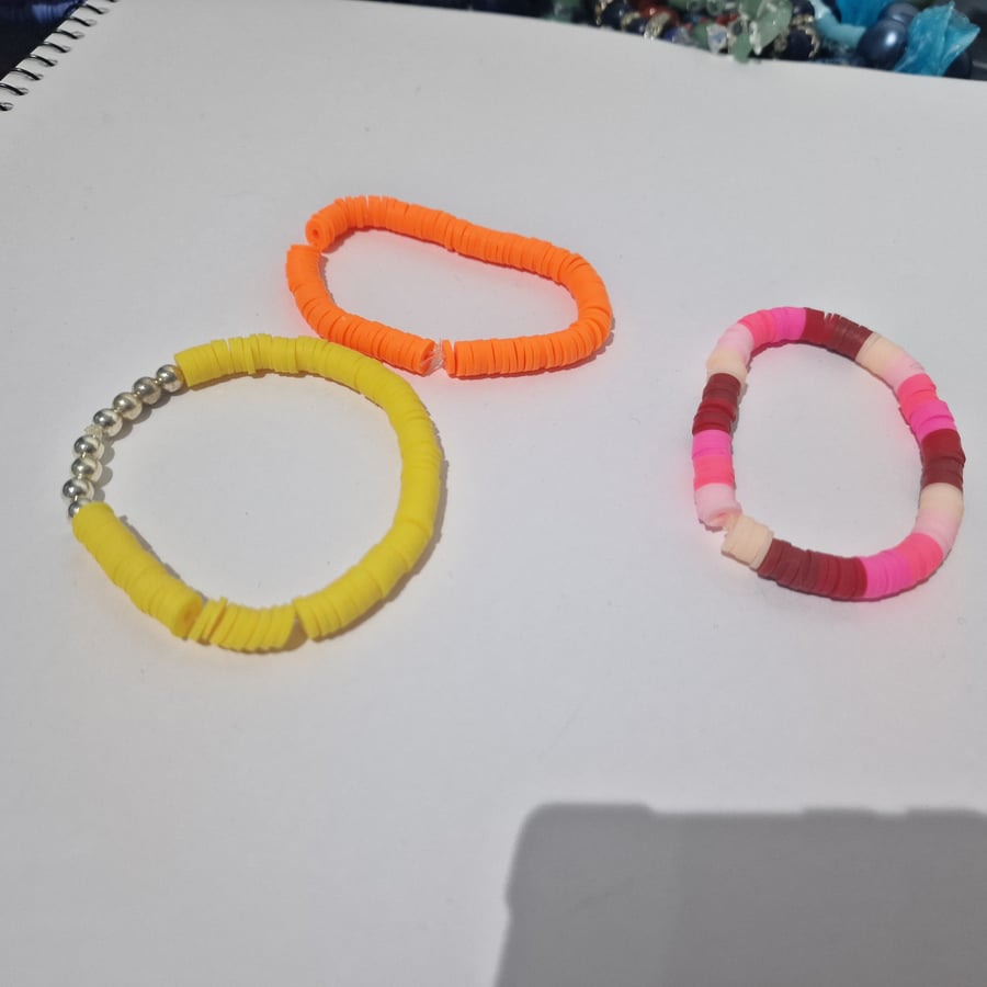 Clay bead bracelet