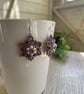 Big purple flower earrings  - Image 3