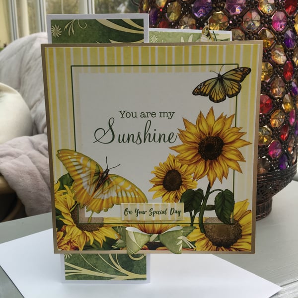 You are my sunshine sunflower card