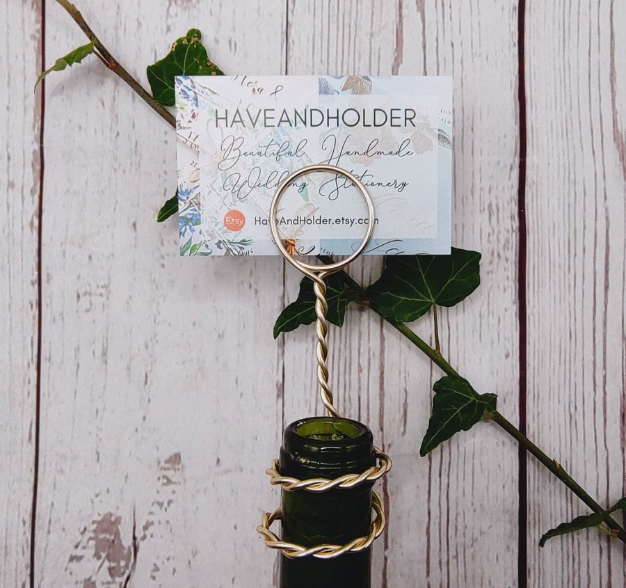 Handmade Table Number Holders: For Wine & Champagne bottles