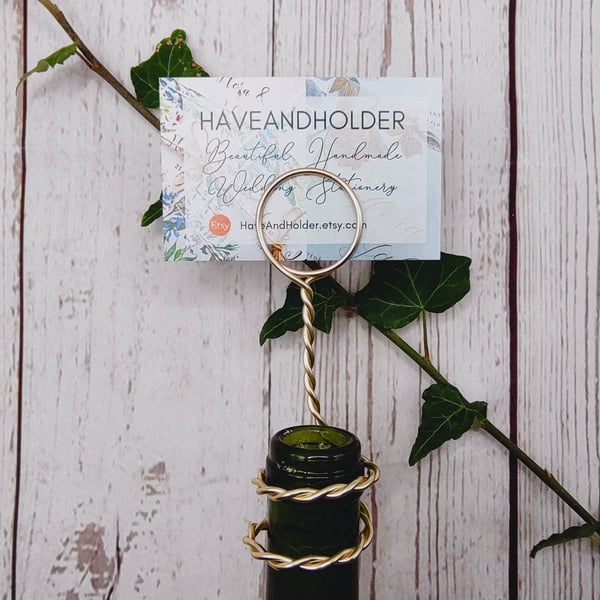 Handmade Table Number Holders: For Wine & Champagne bottles