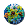 Japanese Art Inspired Handmade Mini Felt Brooch - Royal Blue