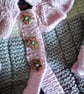 Designer Baby Girl's Hand Knitted Jacket & Booties Set  9-18 mths size ONE OFF - Image 8