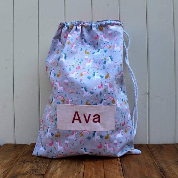 Grey Unicorn & Pink Spot Kit Bag