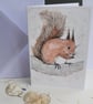 Hand Painted Red Squirrel Greetings Card with Envelope - Blank inside - Image 5