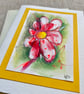 Hand painted blank card, floral abstract original art card. - Image 3
