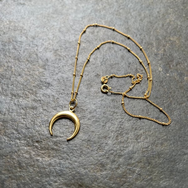 Gold Vermeil Crescent Moon Necklace